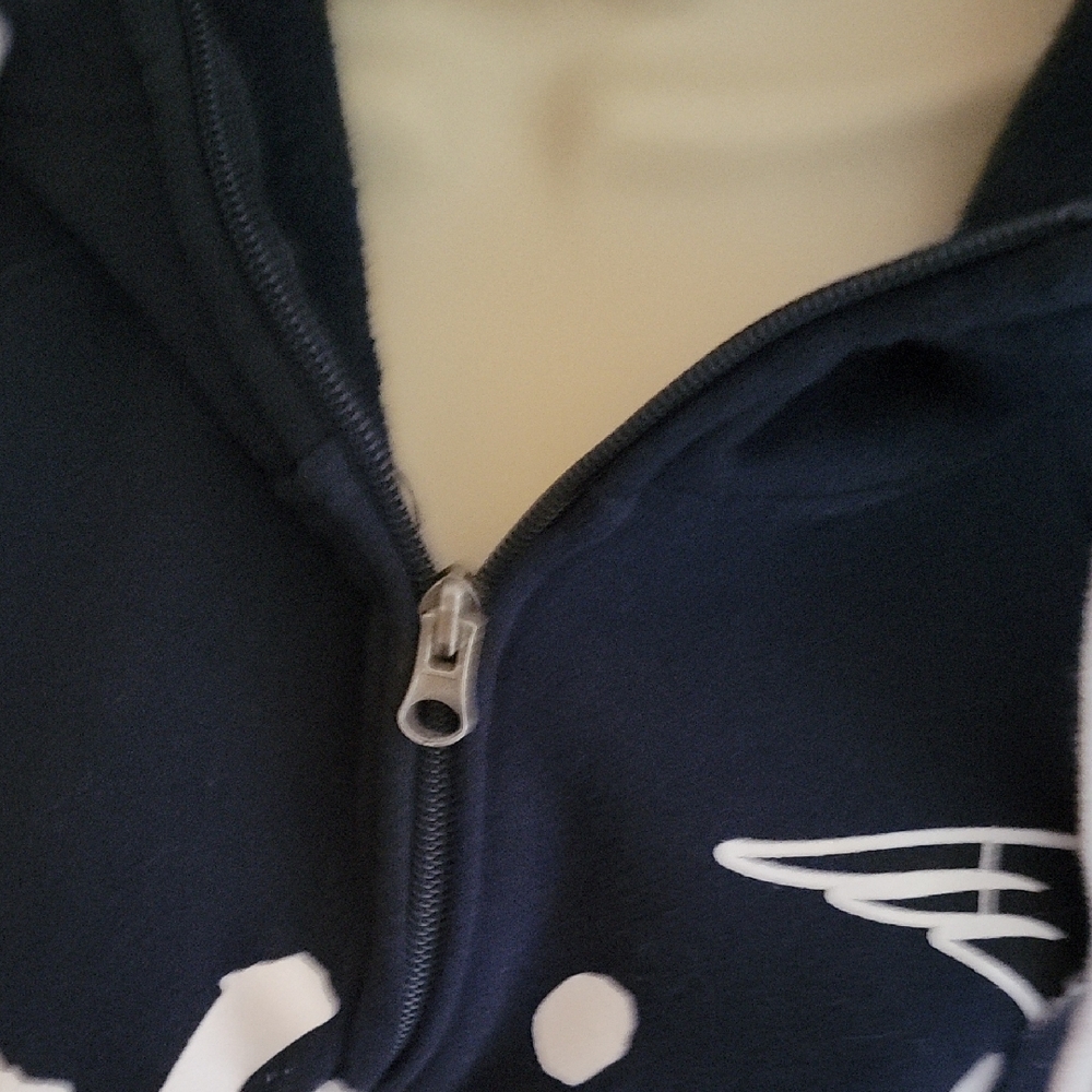 Patriots Navy Blue Hoodie Sweatshirt - Picture 7 of 8